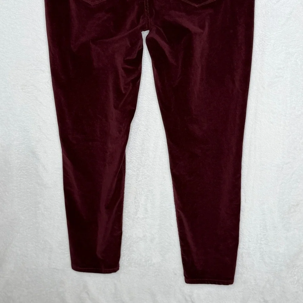 Banana Republic Womens 31/12R Burgundy Velvet Skinny Fit Pants Stretch Holiday